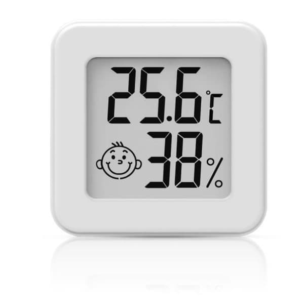 Mini innendørs termometer hygrometer - Digitalt termo hygrometer - Omgivelsesnøyaktighet - Hvit
