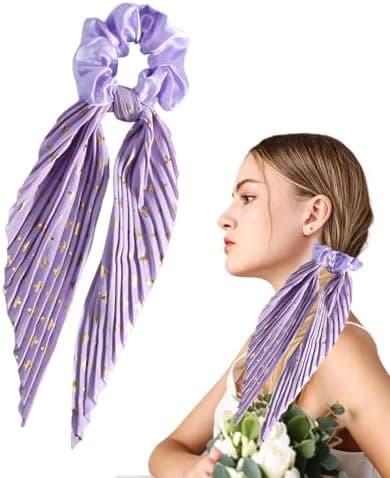 Scrunchies til tyndt hår - Ingen træk, hårelastikker til kvinder og piger, styling, modetilbehør | Bløde elastikker til hjem, kontor, rejser [YJD] Purple