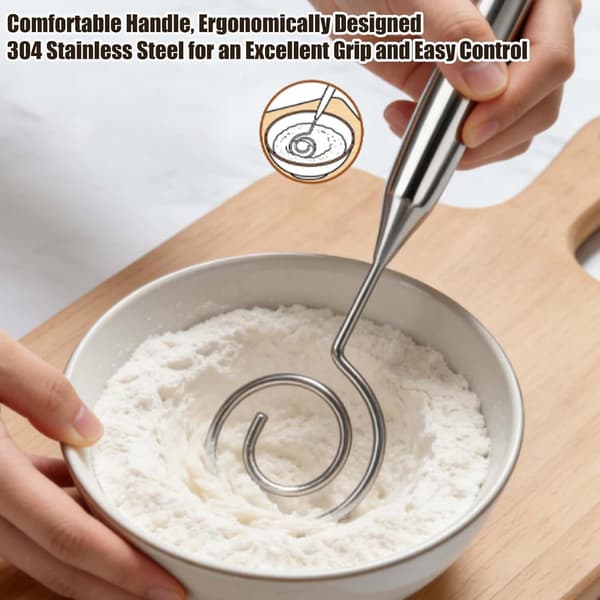 Dansk håndvisp (22 cm), egnet for baking, kjøkkenredskaper, surdeigsbaking (JYD)