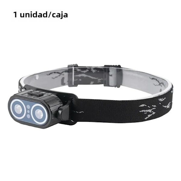 Mini Ladeskallhodelys med Kraftig Sensor, USB Hodelykt, LED Hodelykter, Camping Søkelys black WHITE