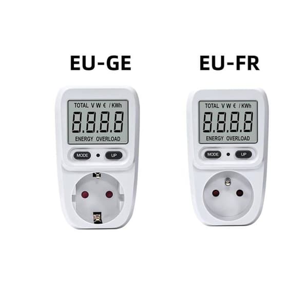 JZSH Digital LCD Effektmätare Wattmeter AC 110V 220V kWh Elektrisk Energianalysator EU-FR (YJD)
