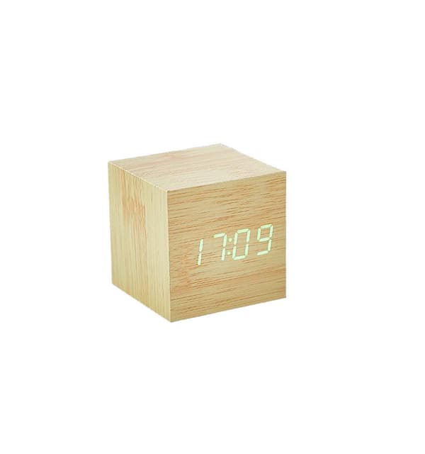 Jinke Cube LED Click Clock Väckarklocka med ljudaktivering (tid och temperatur)[YJD]