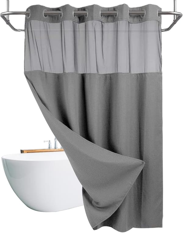 Duschdraperier | Badrumsduschdraperier | Användarvänliga, moderna draperier för lägenhet, studentrum [YJD] Grey