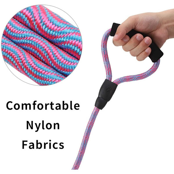 Dubbelt hundkoppel Nylon Justerbart handtag Mjukt grepp 2-pack[YJD]