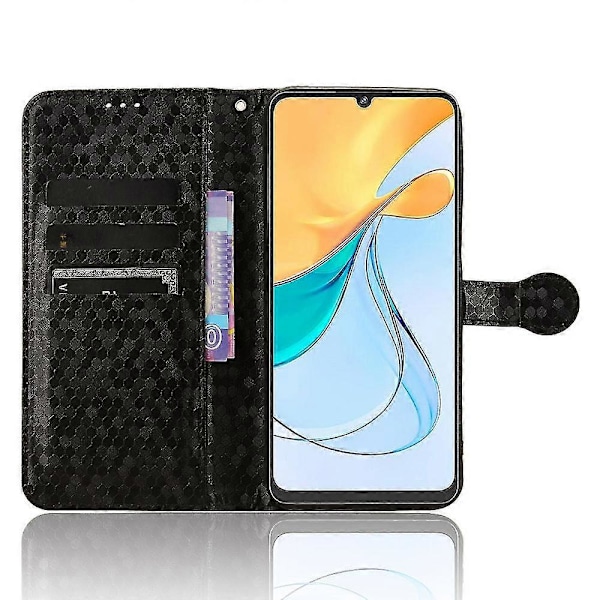 För ZTE Blade V50 Smart/Blade V50 Design 4G Läderfodral Prickmönstrat Flip Telefonfodral -[HK] Black ZTE Blade V50 Smart