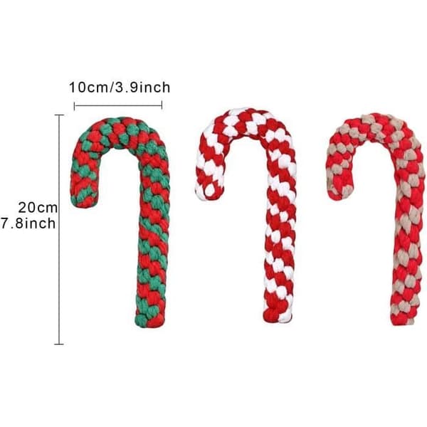 3 st julgodisrepkäpp, tuggleksaker, hundleksak, tuggleksaker för husdjur, julkäpp. (YJD)