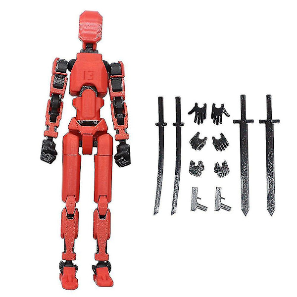 T13 Actionfigur Titan 13 Actionfigur Robot Actionfigur 3D-tryckt Action [kk] Black Red