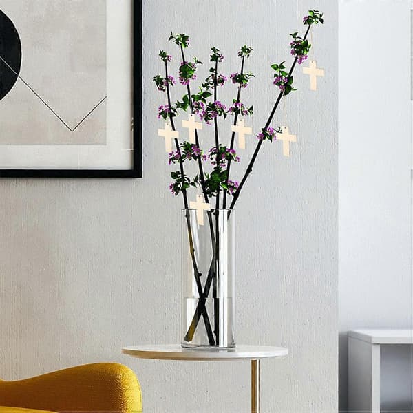 Träkors utskärningar för DIY-pyssel 20 st tomma beige bitar[YJD]