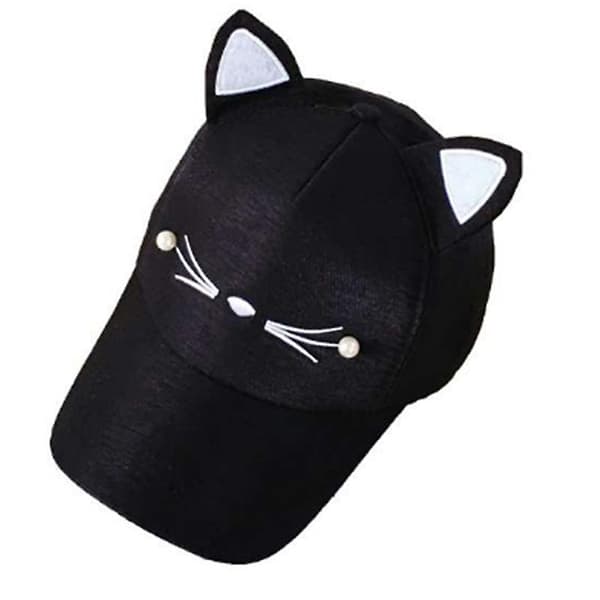 Justerbar Baseball Hip-hop Golf Katt Öron Keps Utomhus Bomull Solhatt[YJD] Black 1pc