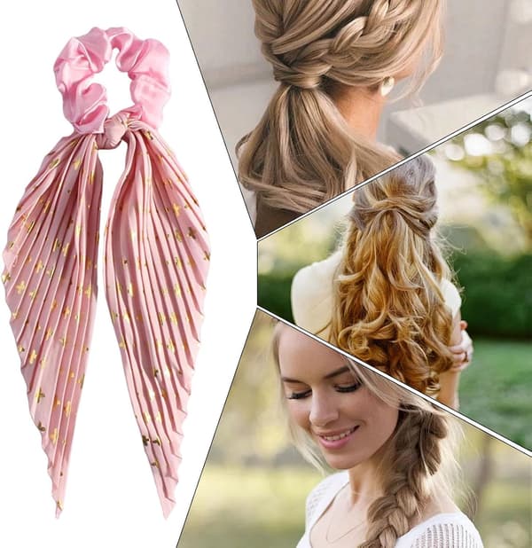Scrunchies til tyndt hår - Ingen træk, hårelastikker til kvinder og piger, styling, modetilbehør | Bløde elastikker til hjem, kontor, rejser [YJD] pink1