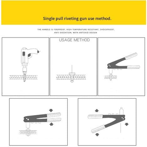 4-dyse nittepistol - Praktisk aluminiumslegering - Metalflap[YJD]