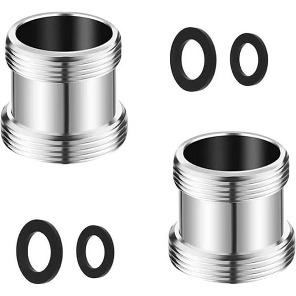2 stk. han-han haneadapter 22/24 mm, 22 mm han NPT-gevind, egnet til køkkenvandfilter...