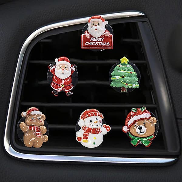 Bil Luftfräschare Klämma Julgran Tomte Styling Luft Parfym Klämma Luftventil[YJD] Multi-color 6pcs