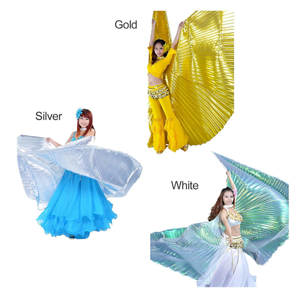 Magedans Isis Vinger Med Pinner - 360 Dekorert Dansevinge [HK] Silver