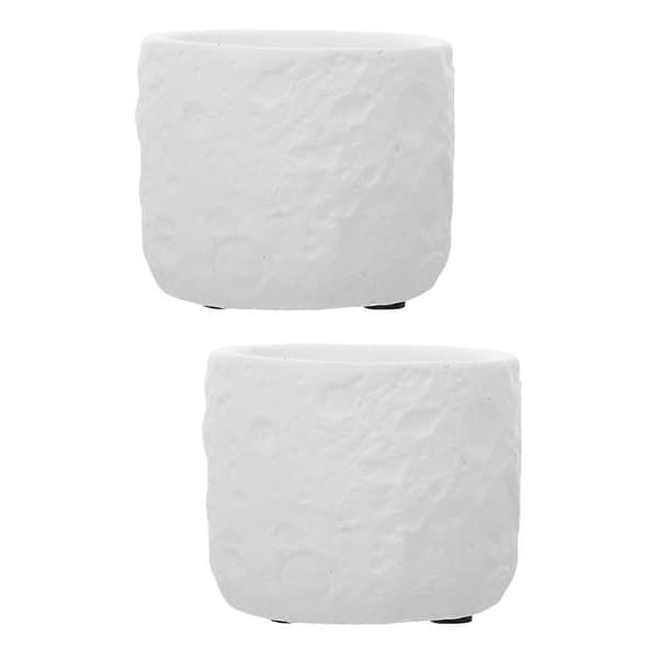 Cementljushållare i månform för DIY-ljustillverkning 2 st Vit[YJD]