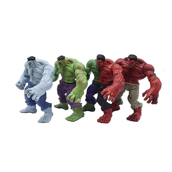 4 stk Superhelt Hulk Figur Actionfigurer Actiondukke Sett Barn Gutter Gaver (YJD)