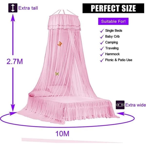 Myggnett - ZGEER - Rosa - Polyester - Rund - Romantisk stil (YJD)