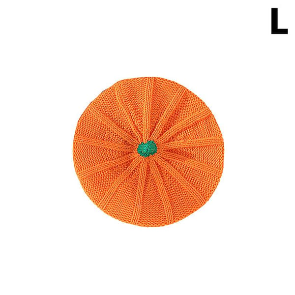 Halloween Dekor Pumpa Basker Hatt Höst Och Vinter Förälder-barn Stickad Hatt[YJD] Orange L