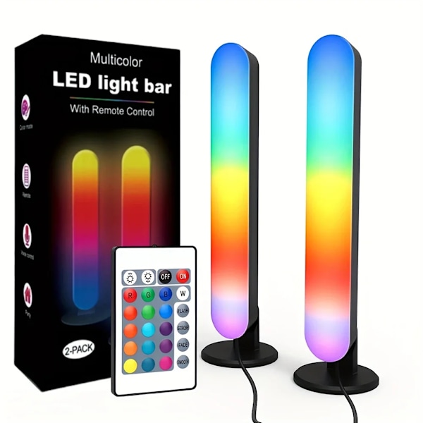 RGB Pickup Lys Musikk Rytme Lys Oppgradert USB Oppladbar Modell Juledekorasjon Skrivebord RGB Lys Bar Musikk Rytme(YJD) one head