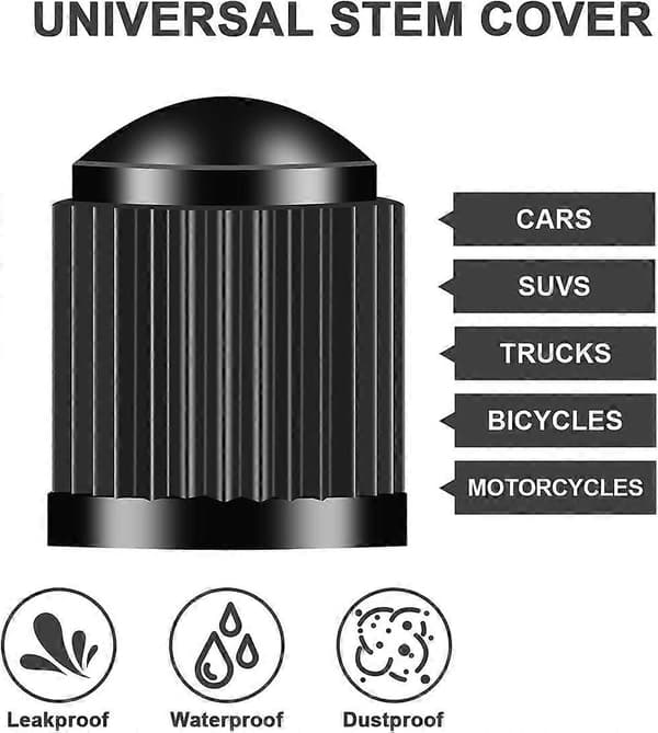Dekkventilhetter, 100 stk. bildedekkstøvhetter, universelle plastbildedekkventilhetter med O-ring gummiring, kraftig, lufttett forsegling, skrue [YJD]