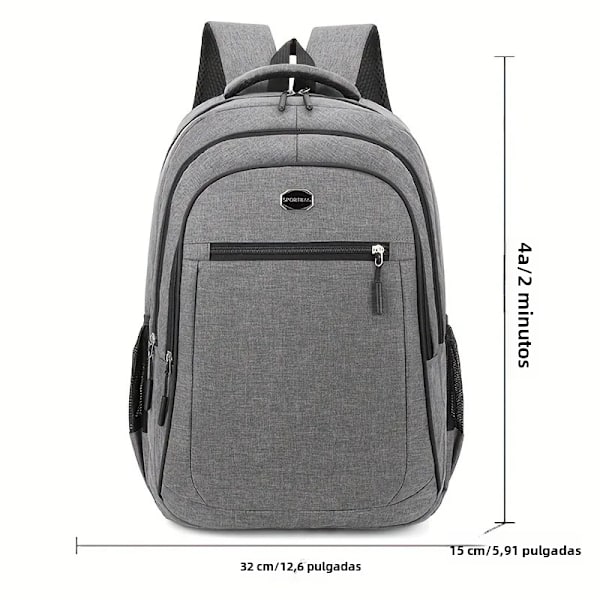 Suurikokoinen reppu miehille ja naisille, opiskelijan tietokonepussi, monitaskuinen, vedenkestävä ja kulutusta kestävä, Chr Musta Black