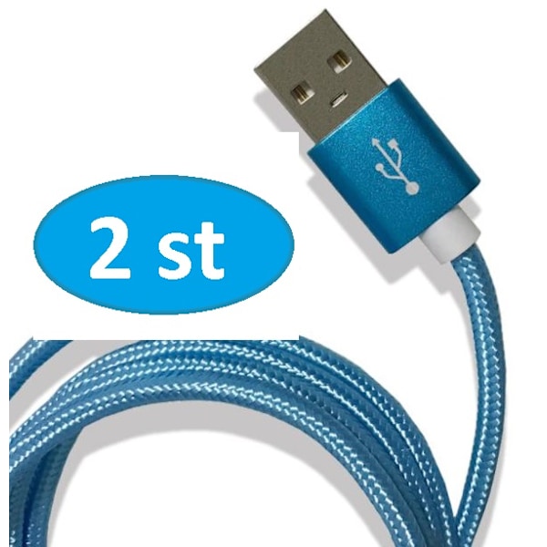 2 stk 3m iPhone-kabel lys blå blå (YJD) blue