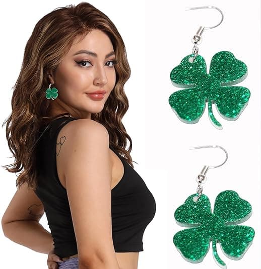 Grøn Shamrock Vedhæng Irland Kvinders Lykkeamulet Tilbehør