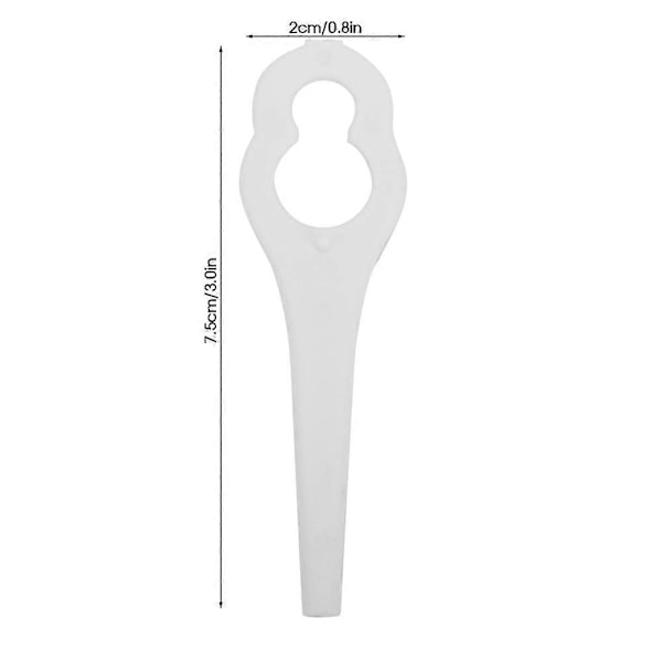 50 stk. Plastblader for gresstrimmer, gressklipperdeler for BOSCH ALM 28 30[YJD] White