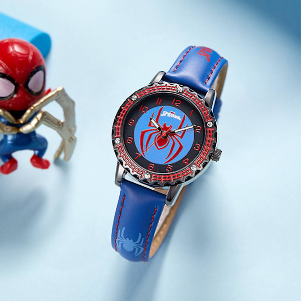 Spiderman Superhelt Lysende Armbåndsur Barn Gutter Jenter Vanntette Analog Klokker (YJD) Blue