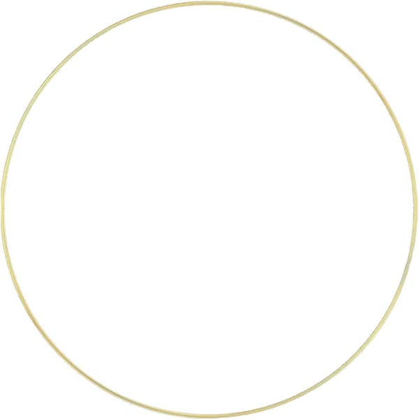 Bryllup Metall Blomsterbøyle Rund Ramme Gylden (JYD)