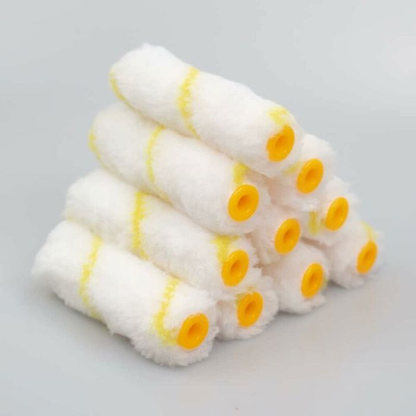 Målarroller - YYV - 10-pack - Mikrofiber - 10 cm - Handtag ingår - Gul