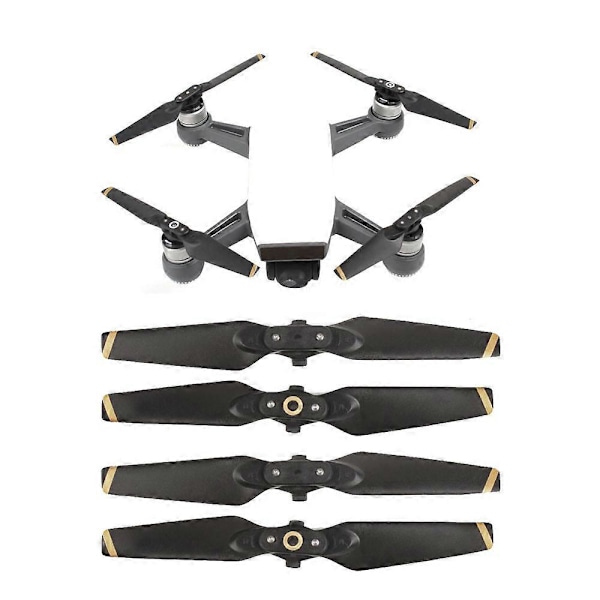 4 stk. propeller for DJI Spark Drone Sammenleggbar Vinge 4730F Propper RC Reservedeler[YJD] Black