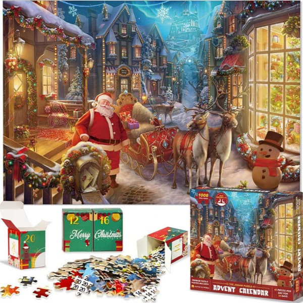 Julekalender puslespillboks 24 dager morsom størrelse [YJD]