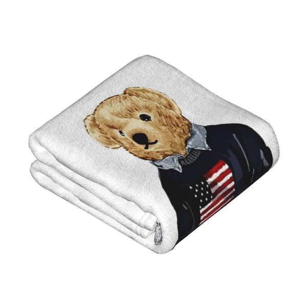 Bro Polo Bear Tæppe Sofa Aircondition Tæppe Lur Tæppe Fortykket Tæppe Sofaseng Stue Tæppe 40\"X30[YJD]