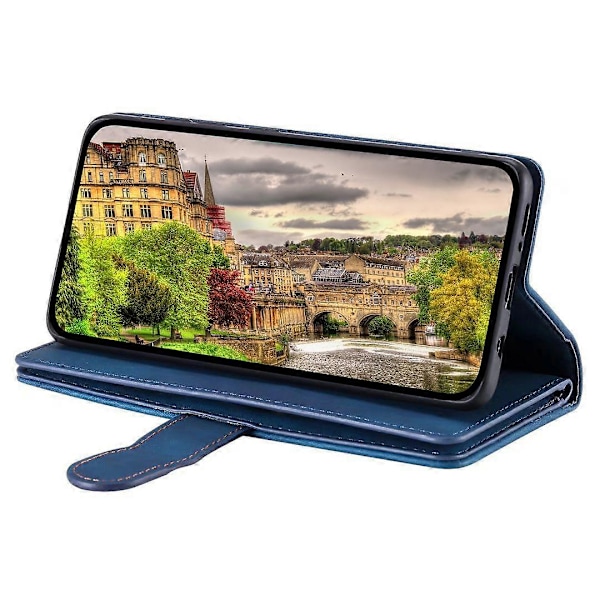 For Motorola Edge 50 Neo 5G Deksel PU Lær Telefondeksel med Glidelås Lommebok 9 Kortspor[HK] Blue