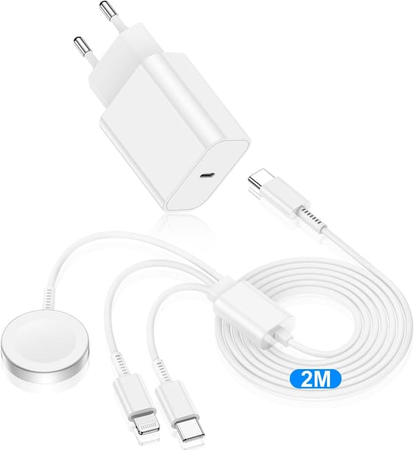 Apple Watch 20W snabbladdare med 2m USB-C-kabel och Type-C-kabel [YJD]