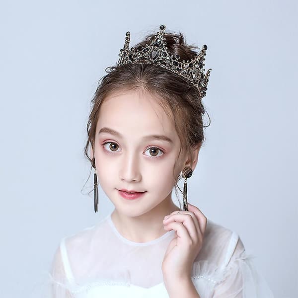 1 stk Mini Krone Kake Topper Krystall Perle Tiara Barnehårpynt[YJD] Gold 1pc