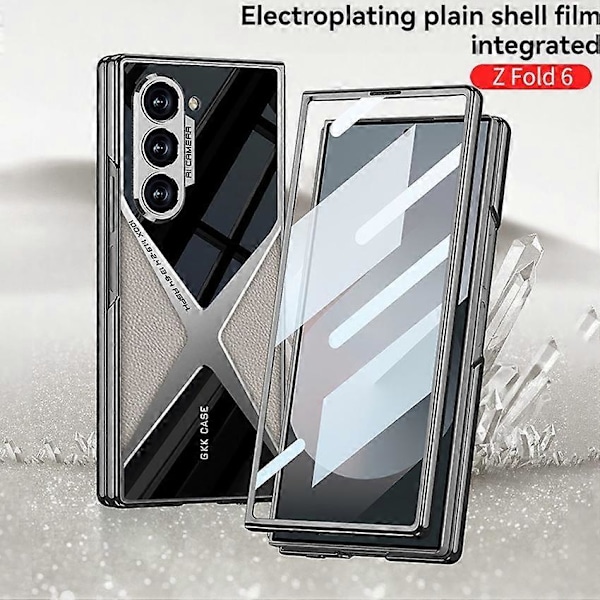 Telefonfodral Vikbart Pläterat Supersonic Fodral Integrerat Skal-Membranskydd för Samsung ZFOLD 6[HK] Titanium Gray