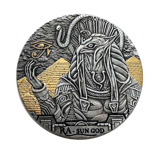 Møntsamling Kunstsamling Gaver Poseidon Egypten Japan Amaterasu Indien Fin Sølvmønt Antik Mytologi Belagte Mønter(YJD) Sun god