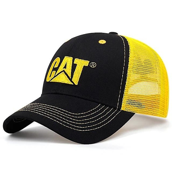 Ny mode CAT-bogstav broderet mesh hat til mænd og kvinder solhat trucker hat (YJD) yellow