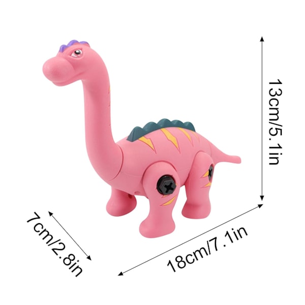 Lasten lahja Dinosauruksen lelu Dino-lelu poranterällä DIY-opetuslelu työkaluilla lapsille (YJD) Pink