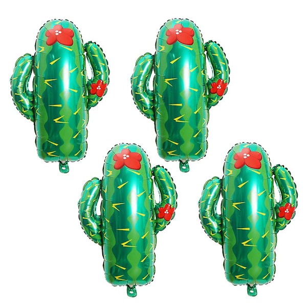 4 stk Kreative Kaktus Ballonger Mote Aluminiumfolie Fest Ballong Dekor Ballong Fest Pynt for Hawaii (YJD) Green 73X63cm