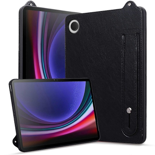 For Samsung Galaxy Tab A9 X110 X115 Deksel Håndstropp Støtte Leather Tablet Cover - Grå[HK] Multicolor Black