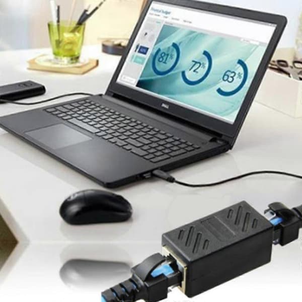 2 stk. RJ45 hun til hun Cat6 netværks-ethernet LAN-stikadapterkobling [YJD]