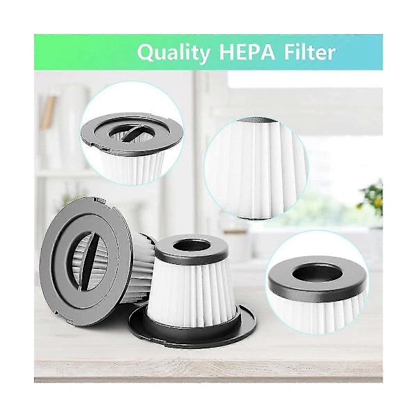 6 stk. HEPA-filter udskiftning til trådløs støvsuger As Shown