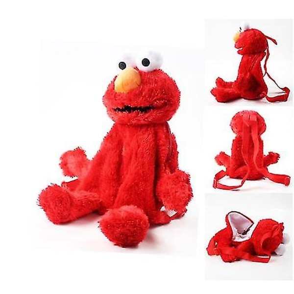 Punainen 45 cm Sesam Street -reppu Elmo Cookie Guy Big Bird Pehmeä Plussinen Laukku Syntymäpäivälahja