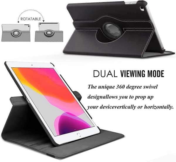 2018 2017 Apple iPad 9.7 Fodral 360 Roterande Ställfodral med Automatisk Viloläge/Väckning för 6:e/5:e Gen[YJD]