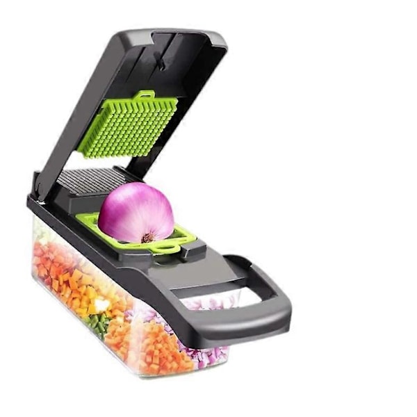 Grönsakshackare, 12 i 1 Professionell Mandolin för Köket, Multifunktionell Mathackare för Lök, Potatis, Tomat, Grönsaker [YJD]
