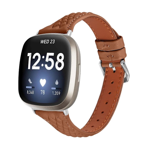Fitbit Versa 3/Sense -kelloon sopiva pintanahkainen ruutukuvioitu ranneke [HK] Style E Multicolor