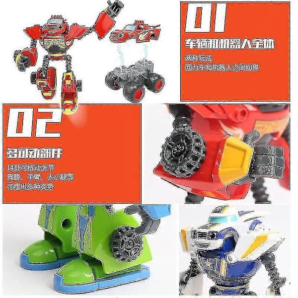 Deformeret Robotbil Legetøjs Actionfigur Model Børns Legetøj Julegaver - Blaze Monster Machines Anime